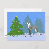 Italiaans Greyhound Whippet die kerstmis decorteer Feestdagenkaart (Voorkant / Achterkant)