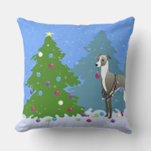 Italiaans Greyhound Whippet die kerstmis decorteer