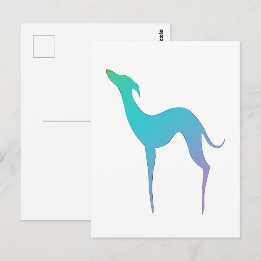 Italiaans Greyhound Whippet Dog elegant silhouet Briefkaart (Voorkant / Achterkant)