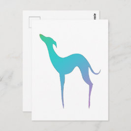 Italiaans Greyhound Whippet Dog elegant silhouet Briefkaart