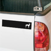 Italiaans Greyhound White op zwart Bumpersticker (Op Truck)
