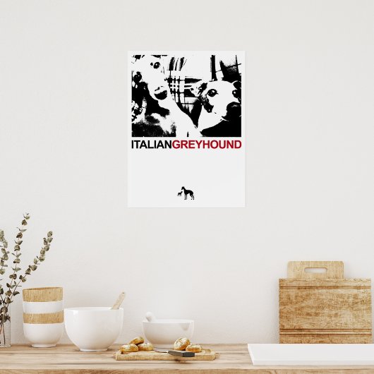 Italiaans Greyhound White Poster (Keuken)