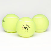 Italiaans Grieks filhouet Roze harten Naam Tennisballen (Multi)