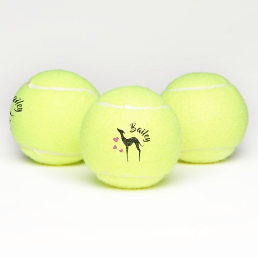 Italiaans Grieks filhouet Roze harten Naam Tennisballen (Multi)