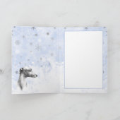 Italiaans Grieks hond portret Snowflakes in blauw Kaart (Binnen)