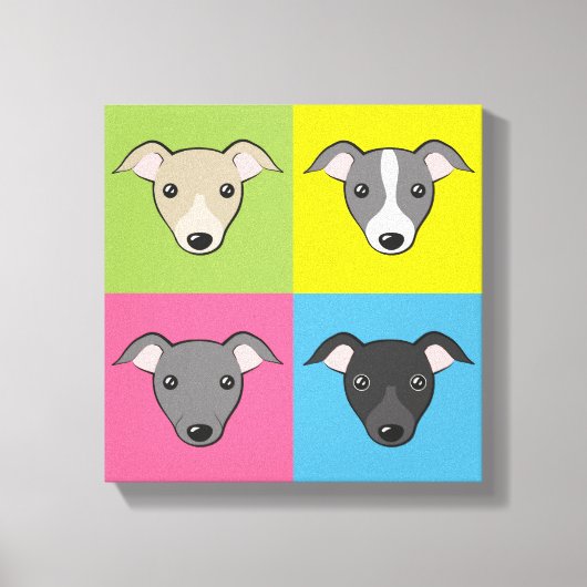Italiaans Grieks Whippet Cute cartoon Pop Canvas Afdruk (Voorkant)