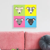 Italiaans Grieks Whippet Cute cartoon Pop Canvas Afdruk (Insitu (Woonkamer))