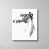 Italiaans Grieks-witte whippet portret tekenkunst Canvas Afdruk (Voorkant)