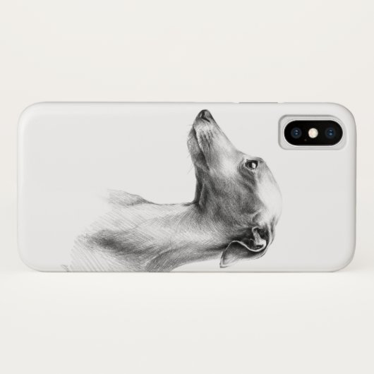 Italiaans Grieks-witte whippet portret tekenkunst Case-Mate iPhone Case (Achterkant (horizontaal))