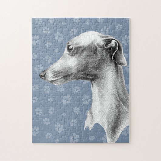 Italiaans Grieks-witte whippet portret tekenkunst Legpuzzel (Verticaal)