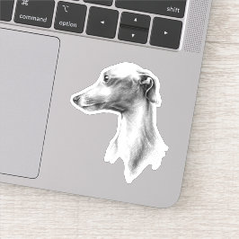 Italiaans Grieks-witte whippet portret tekenkunst Sticker