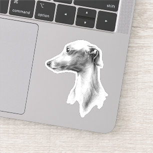 Italiaans Grieks-witte whippet portret tekenkunst Sticker