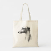 Italiaans Grieks-witte whippet portret tekenkunst Tote Bag (Achterkant)