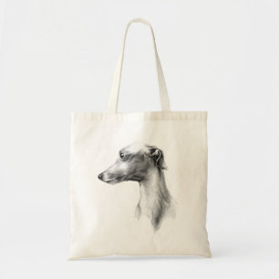 Italiaans Grieks-witte whippet portret tekenkunst Tote Bag