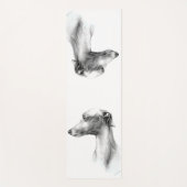 Italiaans Grieks-witte whippet portret tekenkunst Yogamat (Voorkant)