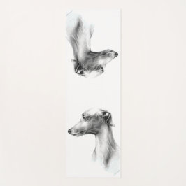 Italiaans Grieks-witte whippet portret tekenkunst Yogamat