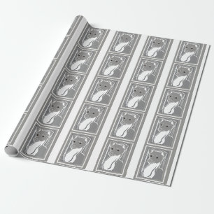 Italiaans grijnopspatroon cadeaupapier