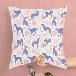 Italiaans grijsheuvels paws Periwinkle Pattern Kussen