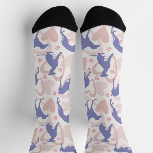 Italiaans grijsheuvels paws Periwinkle Pattern Sokken (Top)