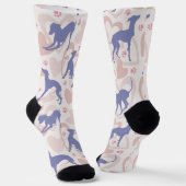 Italiaans grijsheuvels paws Periwinkle Pattern Sokken (Gebogen)