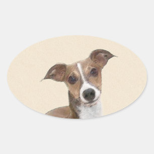Italiaans grijsheuvelschilderij - Cute Original Do Ovale Sticker