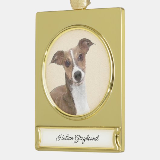 Italiaans grijsheuvelschilderij - Cute Original Do Verguld Banner Ornament (Links)