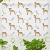 Italiaans grijswinddekletspatroon met naam theedoek (Gevouwen)