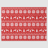 Italiaans Griyhound Silhouettes kerstpatroon Tissuepapier (Voorkant)