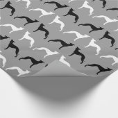 Italiaans Griyhound Silhouettes Pattern Cadeaupapier (Hoek)