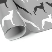 Italiaans Griyhound Silhouettes Pattern Cadeaupapier (Rol Hoek)