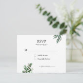 Italiaans groen Moderne elegante rustieke reactie RSVP Kaartje (Staand voorkant)