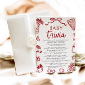 Italiaans Hand getrokken Baby shower Baby Trivia s Kaart