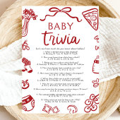 Italiaans Hand getrokken Baby shower Baby Trivia s Kaart
