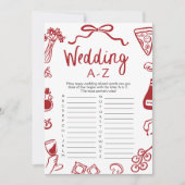 Italiaans Hand getrokken bruiloft A-Z Vrijgezellen Kaart (Voorkant)