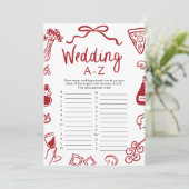 Italiaans Hand getrokken bruiloft A-Z Vrijgezellen Kaart