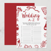 Italiaans Hand getrokken bruiloft A-Z Vrijgezellen Kaart