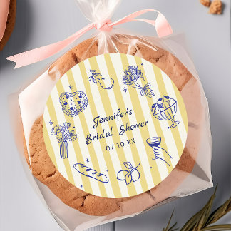 Italiaans Hand getrokken citroen Vrijgezellenfeest Ronde Sticker