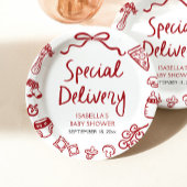 Italiaans Hand getrokken speciale levering Baby sh Papieren Bordje