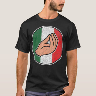 Italiaans handgebaar met Italiaanse vlag T-shirt