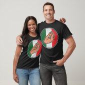Italiaans handgebaar met Italiaanse vlag T-shirt (Unisex)