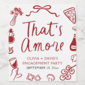 Italiaans Handgetekend Dat Is Amor Verlovingsfeest Wijn Etiket (Enkel label)
