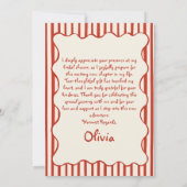 Italiaans handgetekend rood Vrijgezellenfeest Bedankkaart (Achterkant)