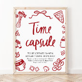 Italiaans handgetekende Baby shower Time Capsule S Poster