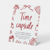 Italiaans handgetekende Baby shower Time Capsule S Reclamebord Met Voetstuk (Voorkant)