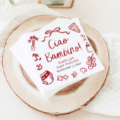 Italiaans handgetekende pizza Ciao Bambino Baby sh Servet