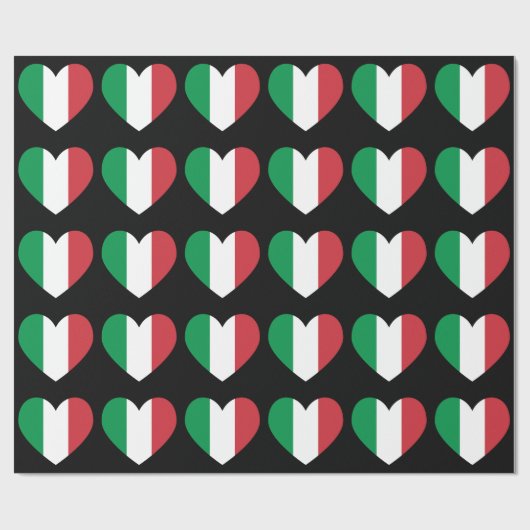 Italiaans hart cadeaupapier (Vlak)