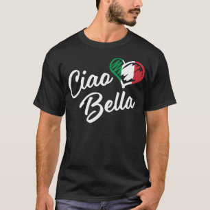 Italiaans Hart Ciao Bella Script Schattige Italia T-shirt