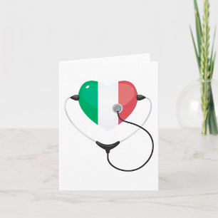 Italiaans hart met stethoscoop gezondheidszorg kaart