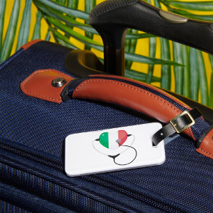 Italiaans Hart met Stethoscoop Healthcare Bagagelabel