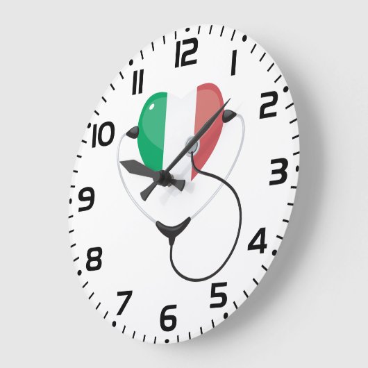 Italiaans Hart met Stethoscoop Healthcare Grote Klok (Hoek)